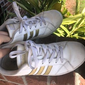 Adidas gold strip shoes